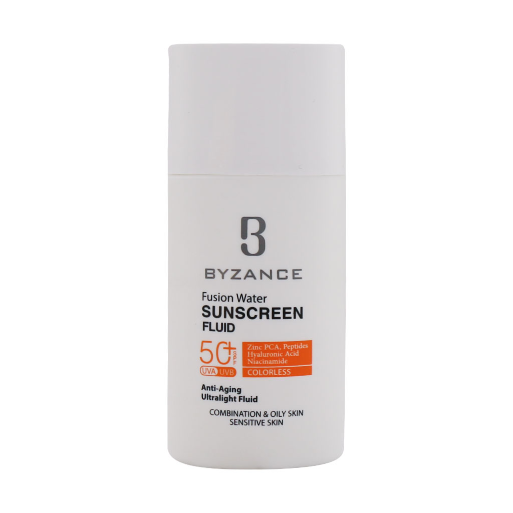 فلوئید ضد آفتاب فیوژن واتر SPF50 بیزانس مناسب پوست چرب و مختلط 50 میلی لیتر