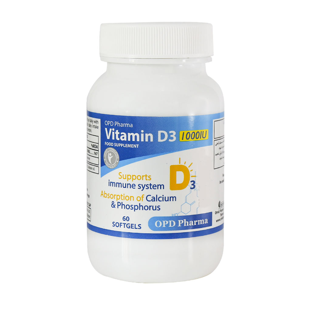 سافت ژل ویتامین D3 1000 واحد او پی دی فارما - 30