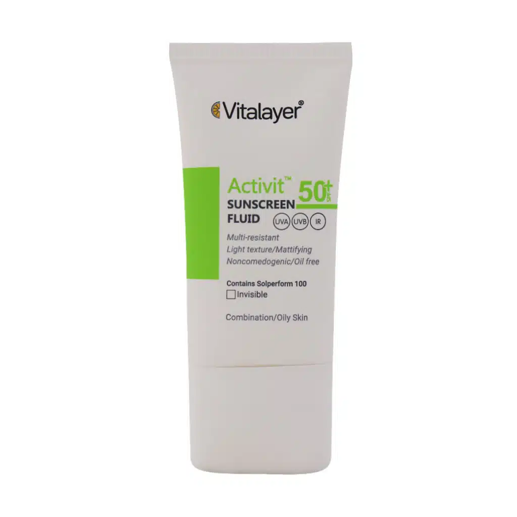 فلوئید ضد آفتاب SPF50 پوست چرب اکتی ویت ویتالیر 50 میلی لیتر - بژ طبیعی